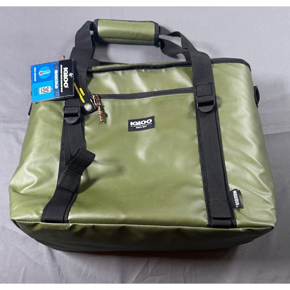 Igloo Getaway Tote Cooler Bag MaxCold 30 Can Insulated Chive‎ Green 4903586 NWT